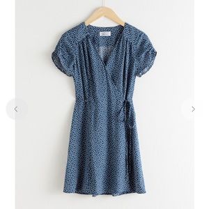 & OTHER STORIES Print Short Sleeve Wrap Dress